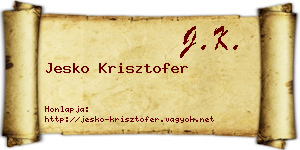 Jesko Krisztofer névjegykártya